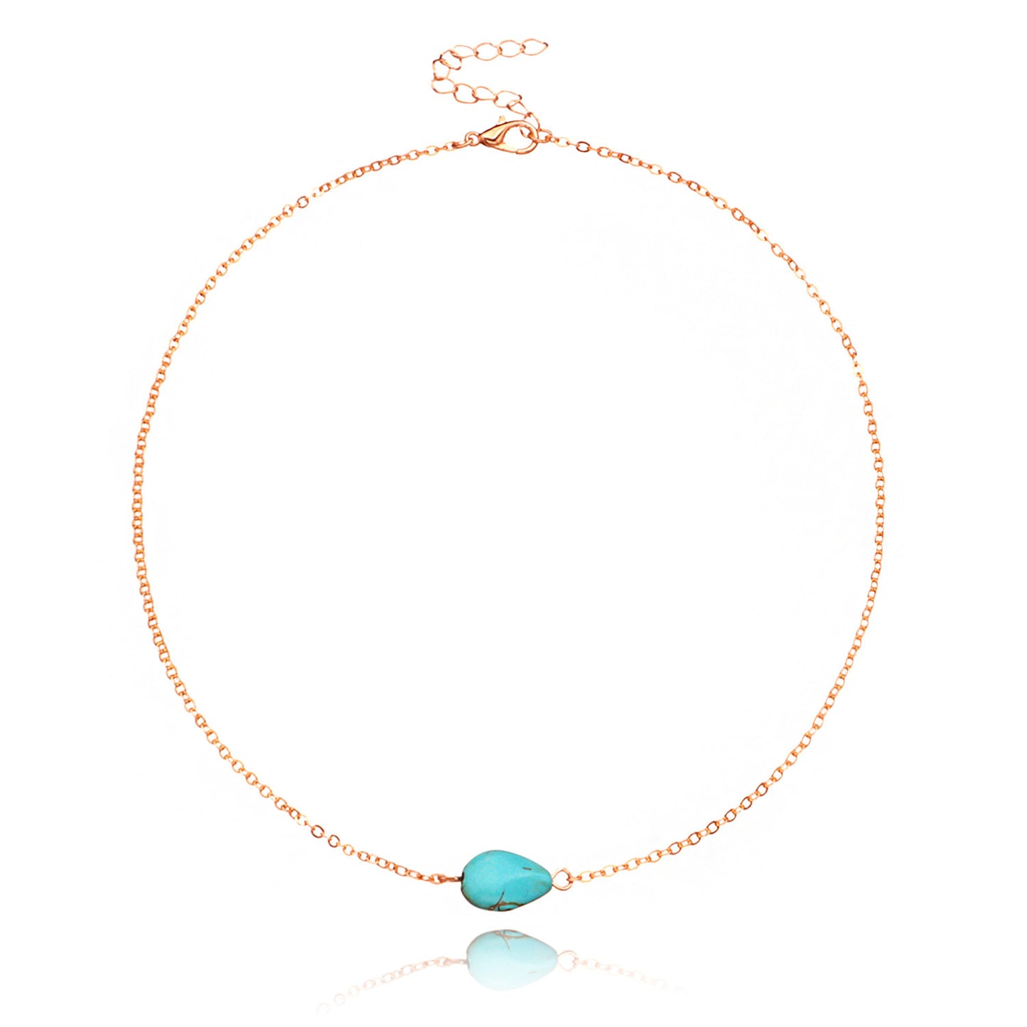 Minimalist Geometric Alloy Necklace with Crystal Pendant for Women Adjustable Length