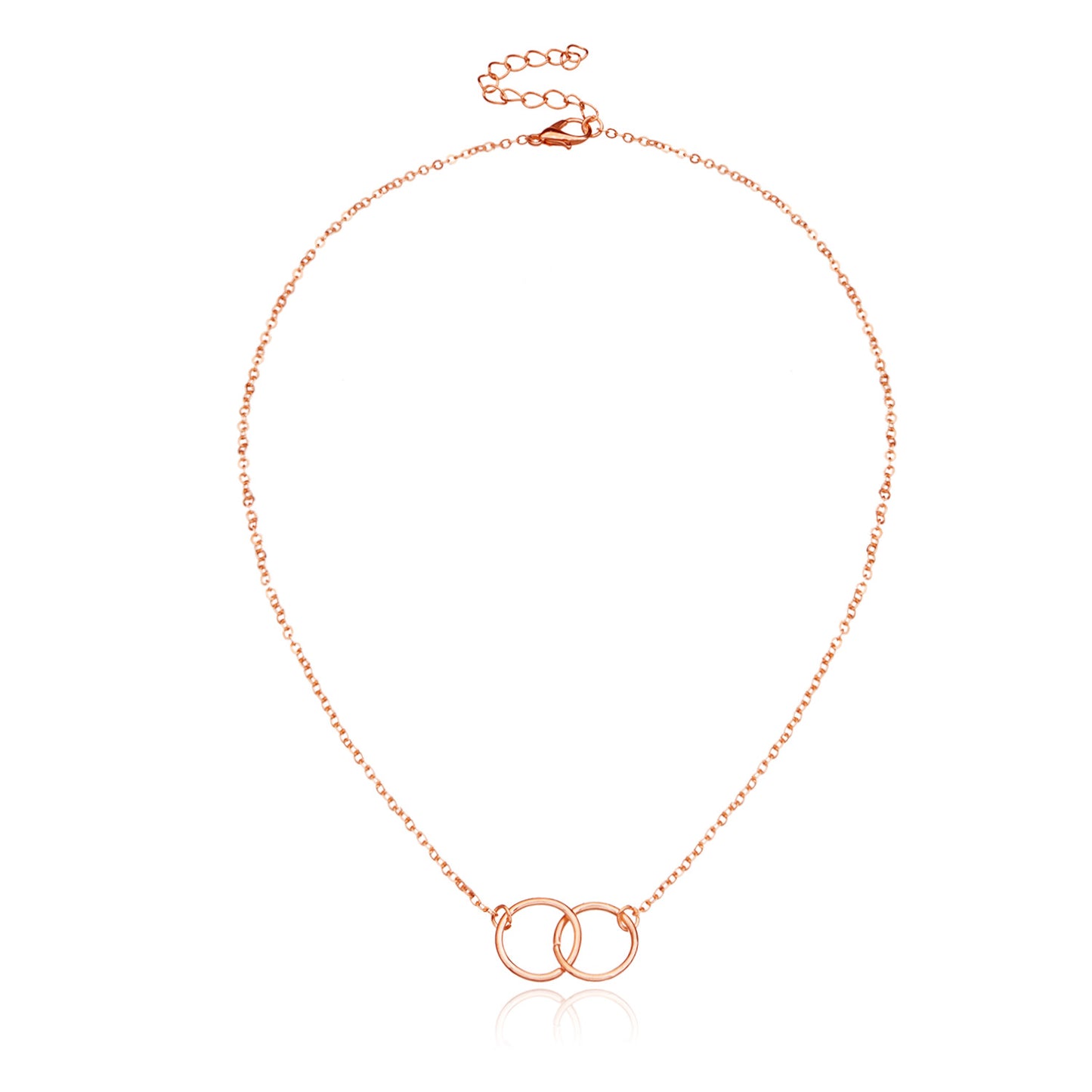 Collana da donna con ciondolo in lega a doppio cerchio