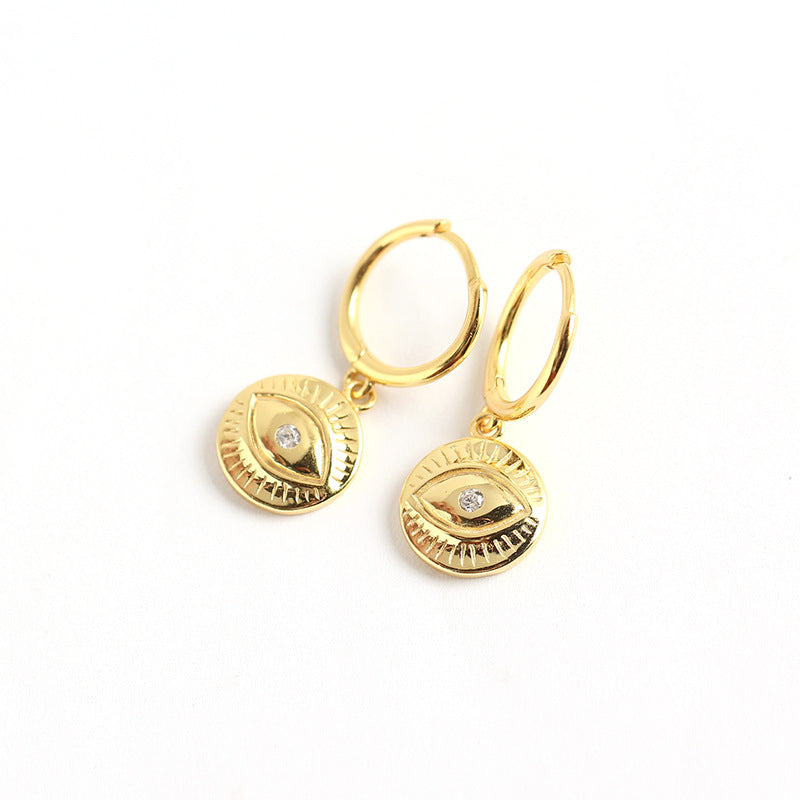 Sterling Silver Eye Design Ear Cuffs for Women, Punk Style, Unique Silver Earrings, S925 Pure Silver Jewelry