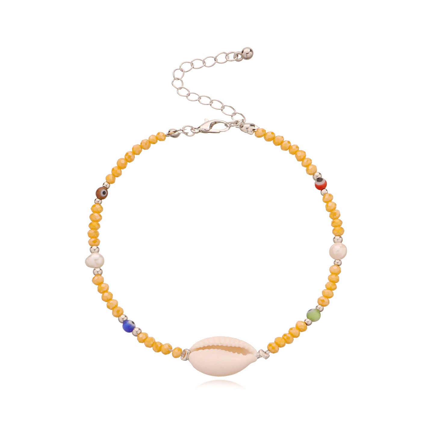 Pearl Shell Beach Anklet for Women Colorful Miyu Bead Eye Design