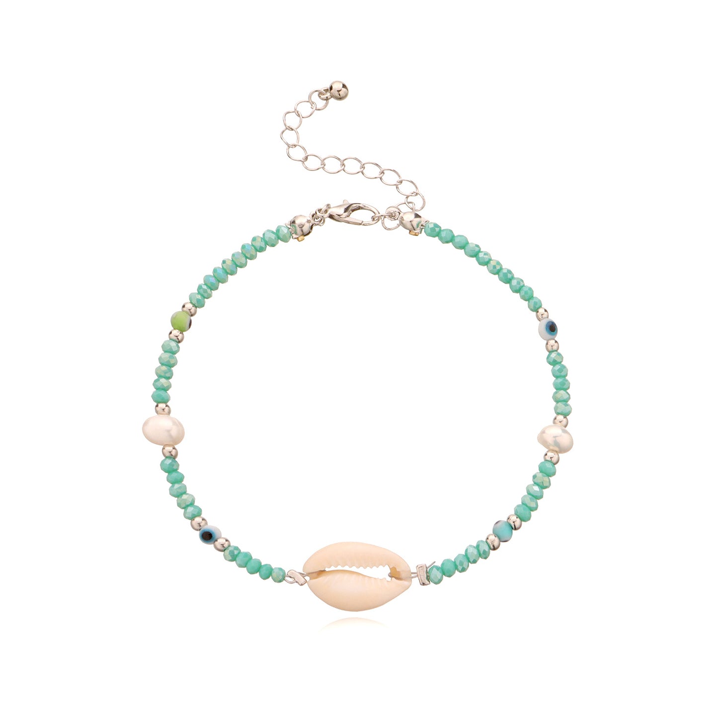 Pearl Shell Beach Anklet for Women Colorful Miyu Bead Eye Design