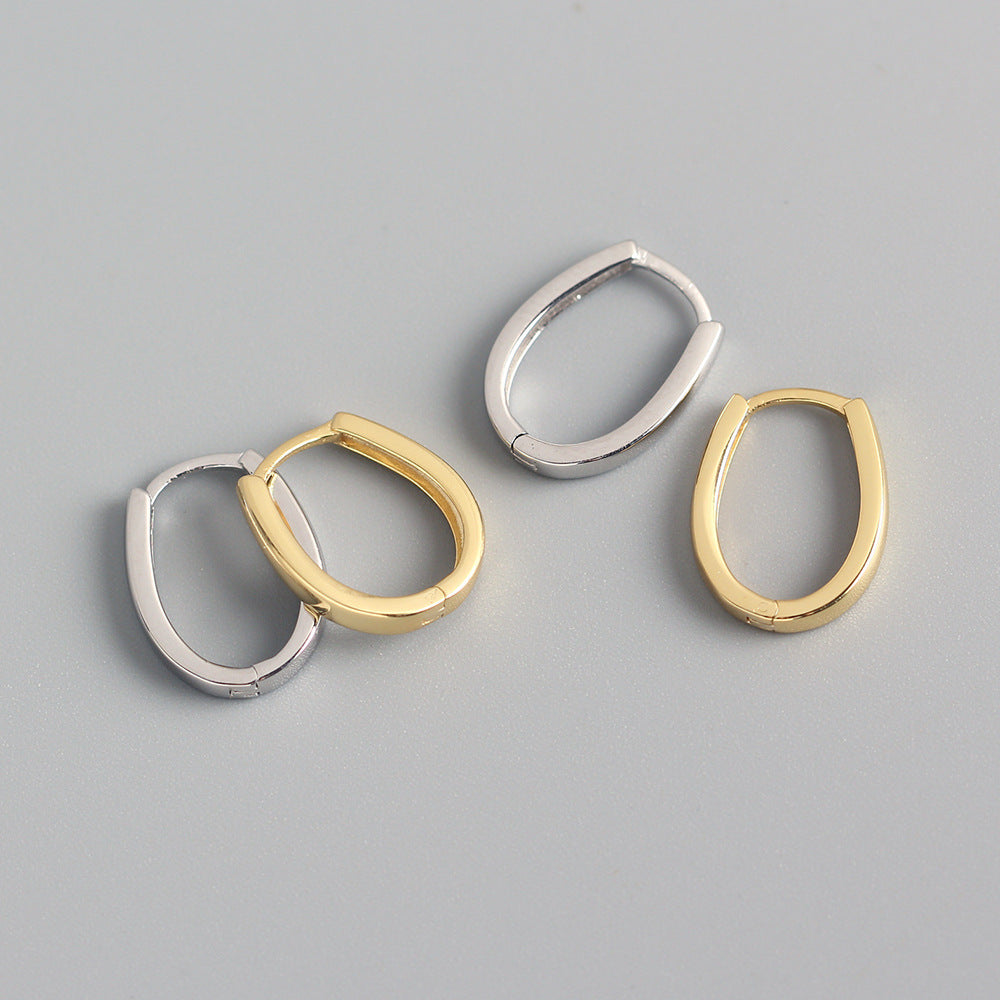 S925 Sterling Silver U-Shaped Minimalist Earrings Fashion Casual Jewelry