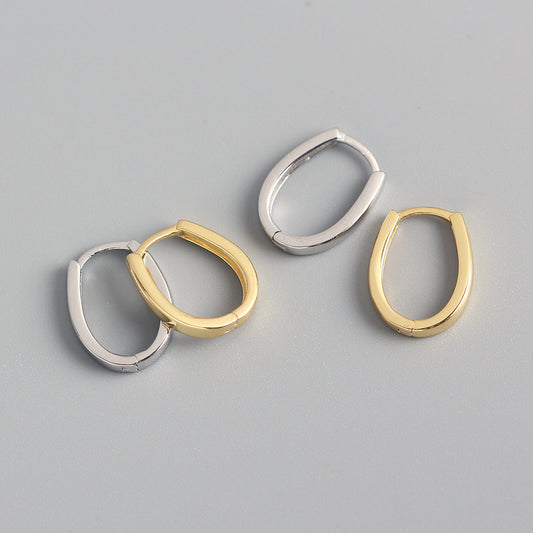 Orecchini minimalisti a U in argento sterling S925, gioielli casual e alla moda