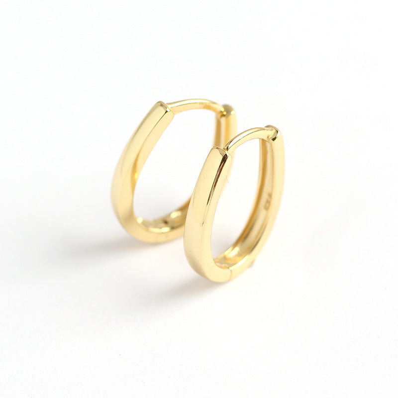 S925 Sterling Silver U-Shaped Minimalist Earrings Fashion Casual Jewelry