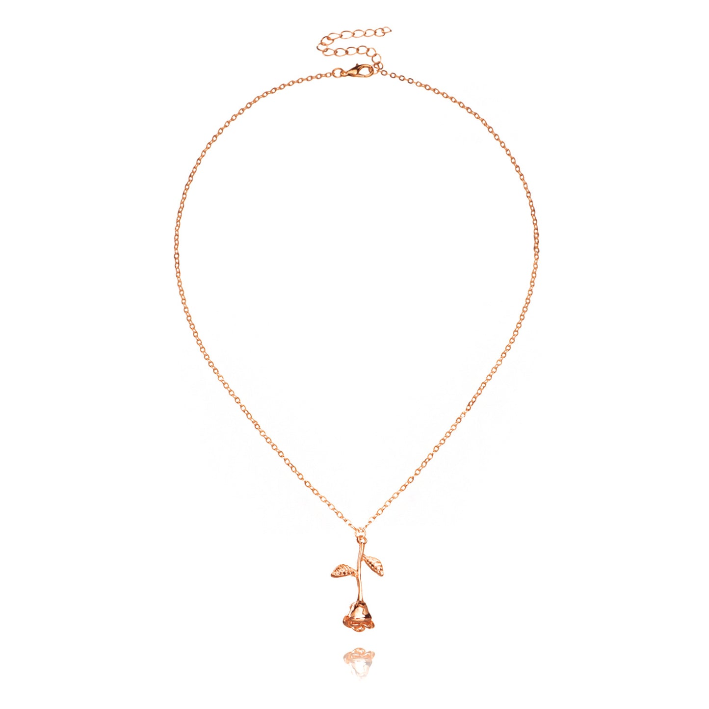 Rose Flower Pendant Necklace Alloy