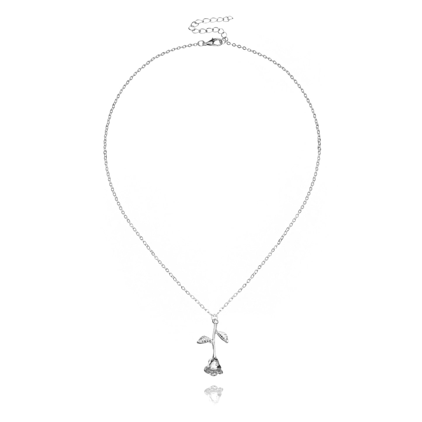Rose Flower Pendant Necklace Alloy