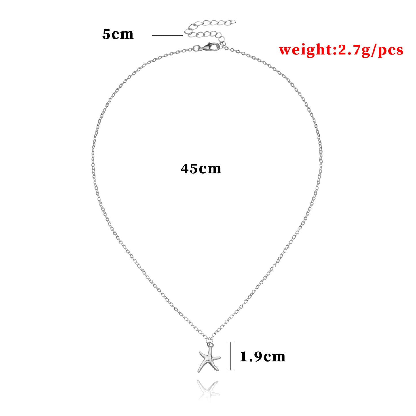 Minimalist Geometric Star Pendant Necklace for Women Alloy Plated Fashion Jewelry