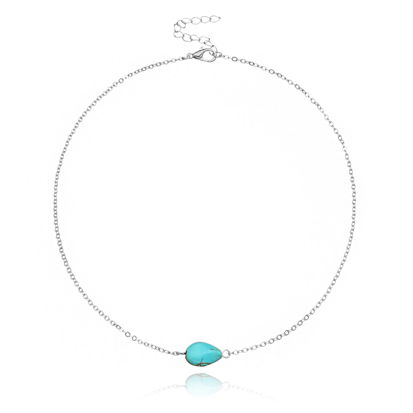 Minimalist Geometric Alloy Necklace with Crystal Pendant for Women Adjustable Length