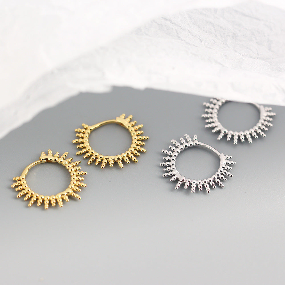 S925 Sterling Silver Geometric Ear Cuffs Earrings for Women, Sweet-Cool Individual Trend Style