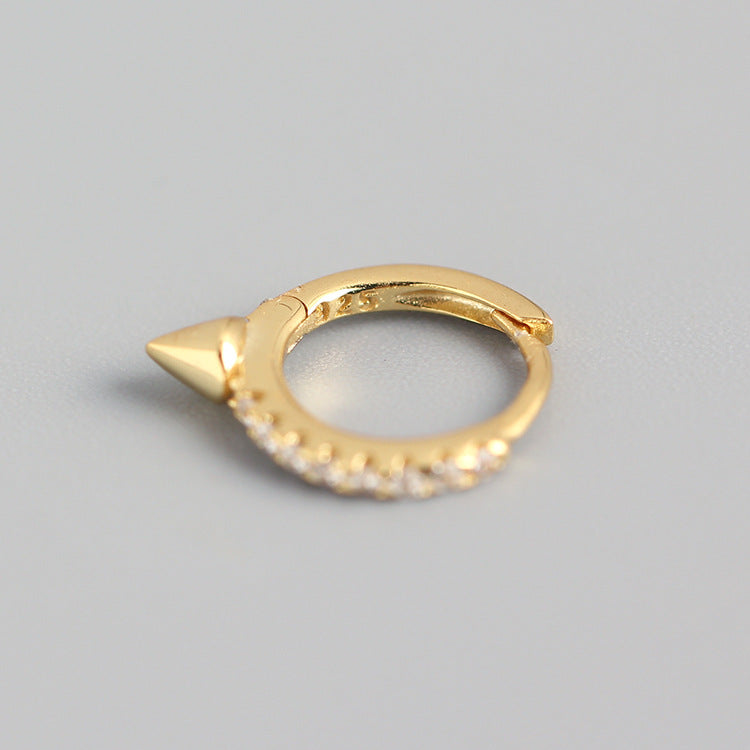 Orecchini a perno con strass punk in argento sterling S925, stile coreano, design geometrico minimalista YHE0228