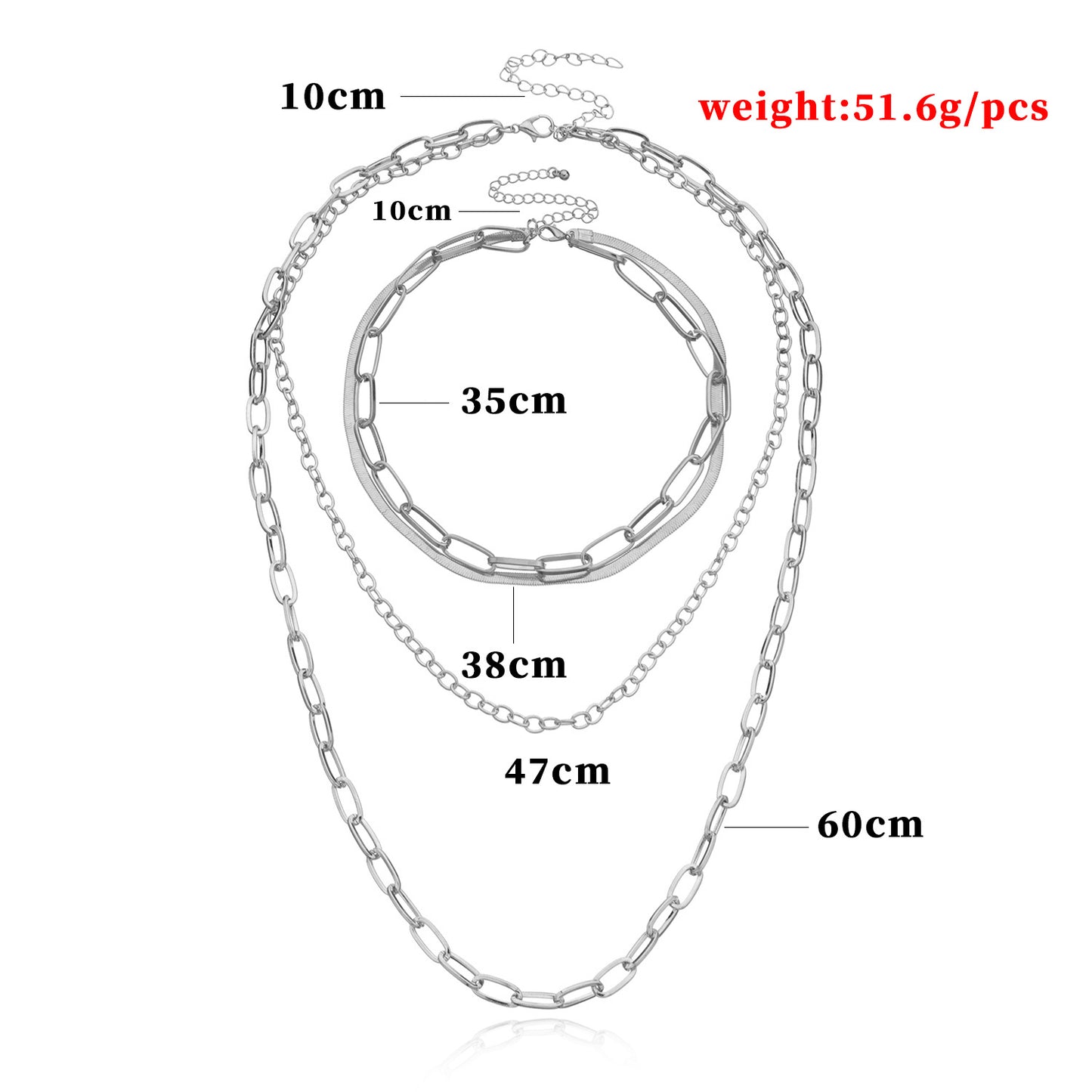 Punk Vintage Geometric Alloy Iron Chain Necklace for Women Fashionable Layered Statement Jewelry