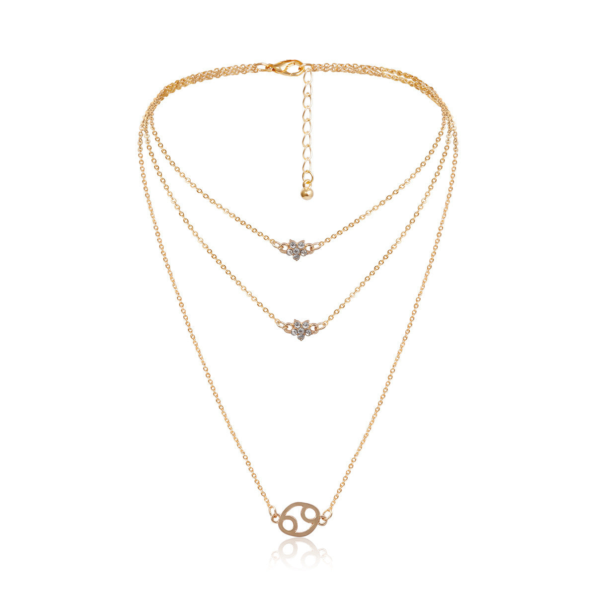 Collar con colgante de estrella geométrica minimalista para mujer, aleación con incrustaciones de diamantes de imitación, cadena de eslabones retorcidos chapados, diseño de moda