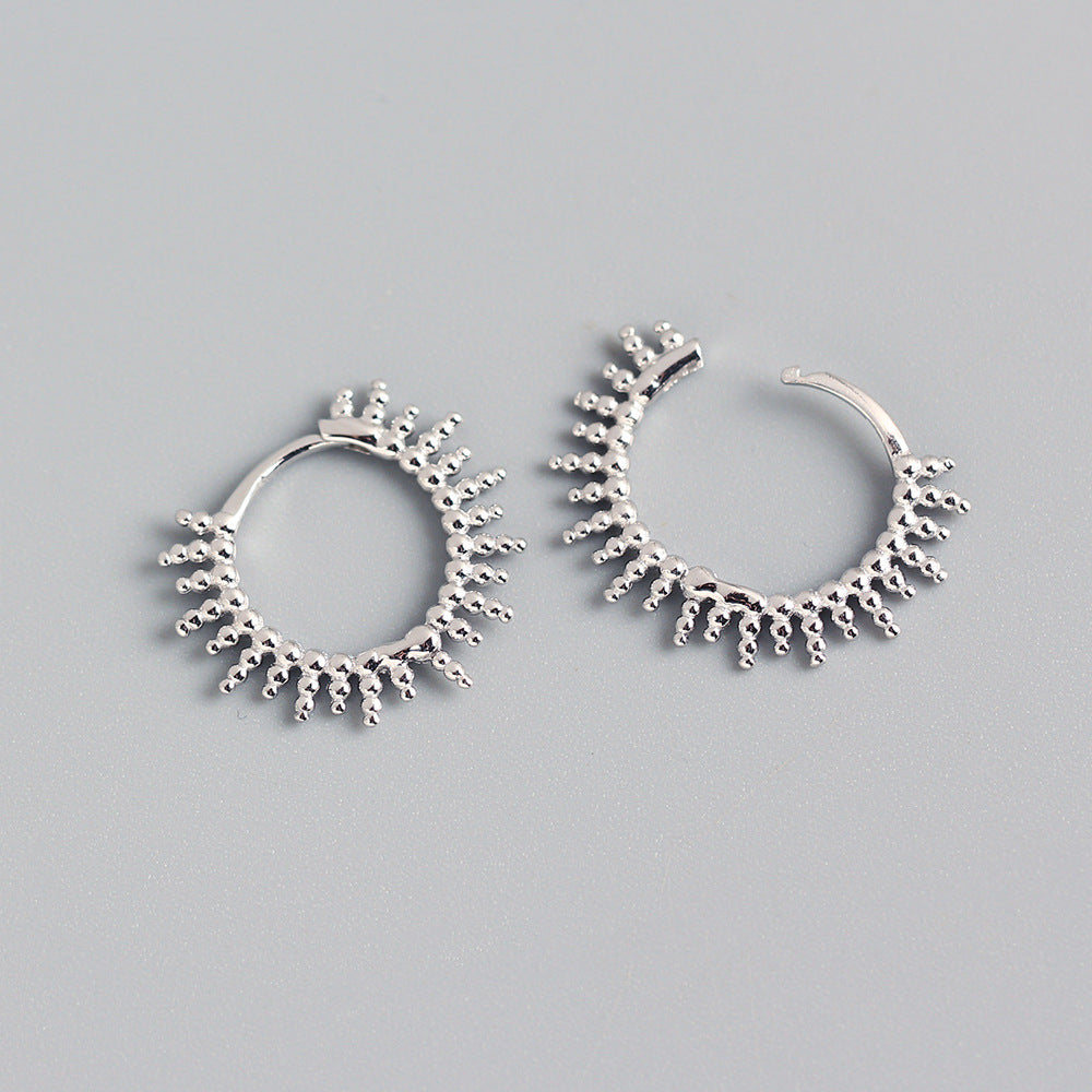 S925 Sterling Silver Geometric Ear Cuffs Earrings for Women, Sweet-Cool Individual Trend Style