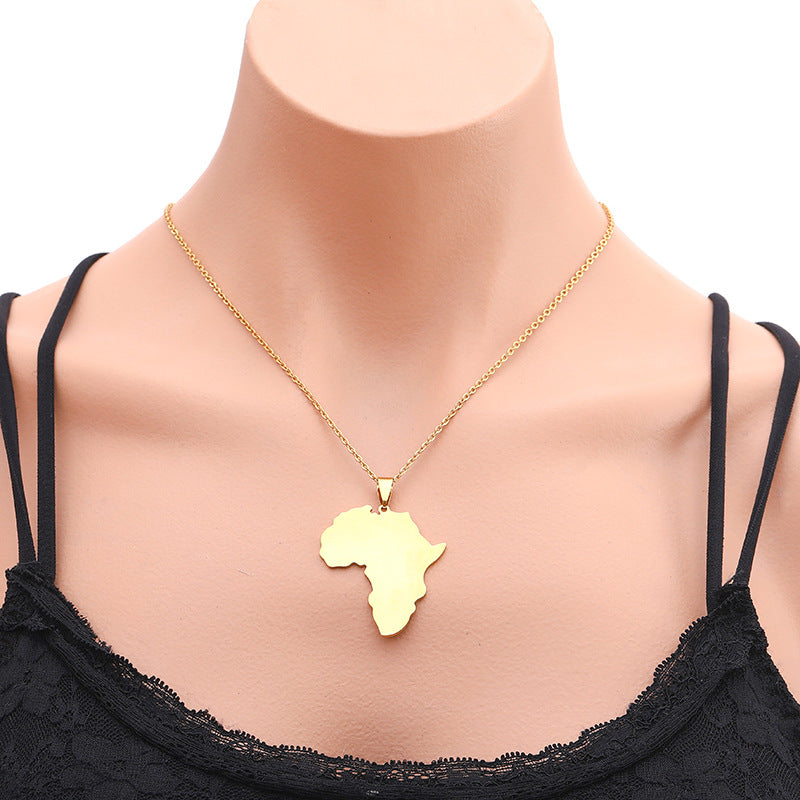Collana unisex a catena a O placcata oro in acciaio al titanio con forma geometrica e stile casual
