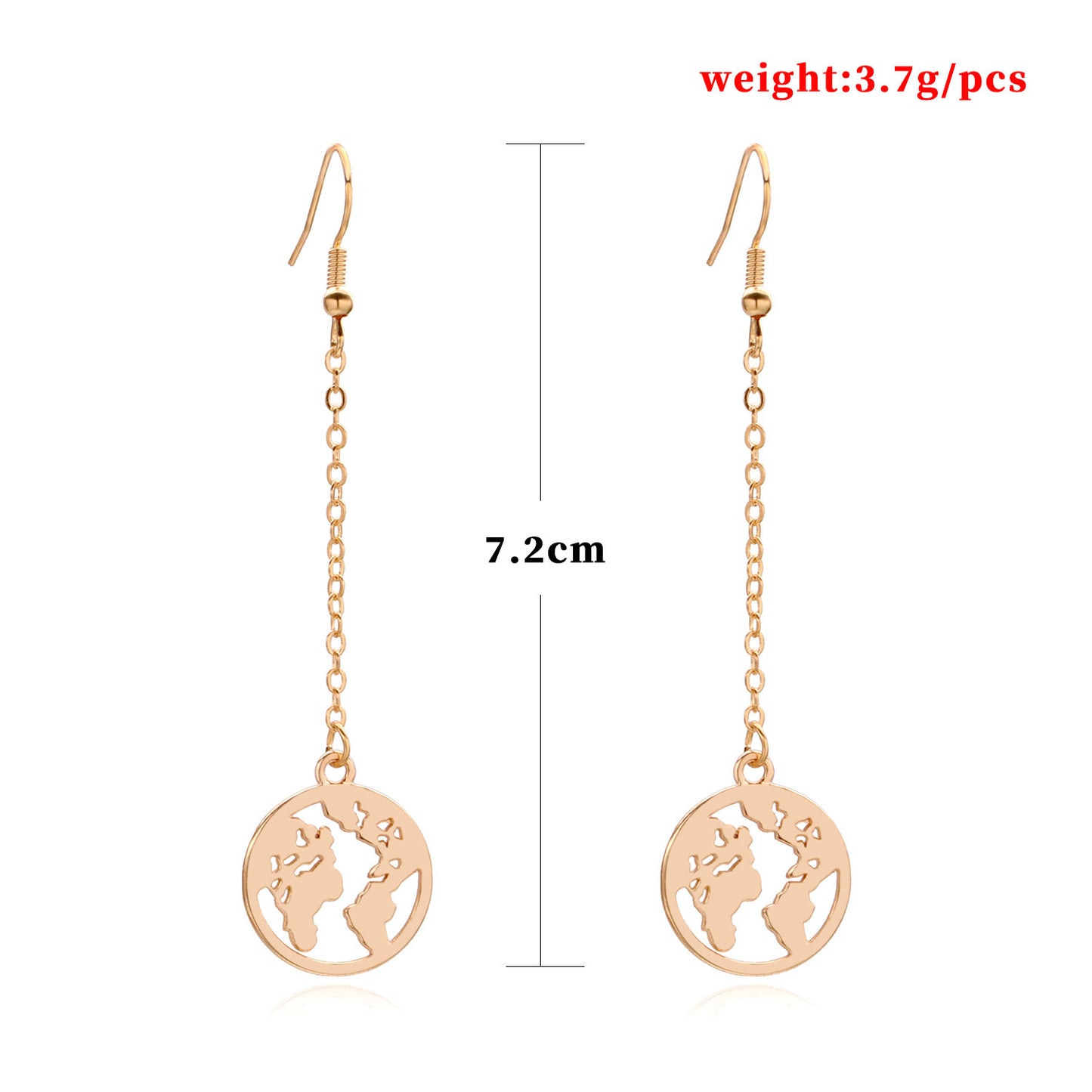 Minimalist Geometric Alloy Earrings for Women, Long Style Circular Design, Plated Jewelry, Fashion Accessories