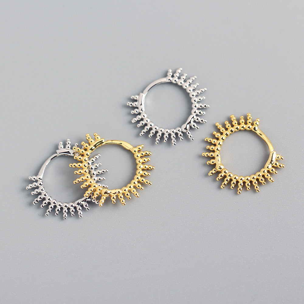 S925 Sterling Silver Geometric Ear Cuffs Earrings for Women, Sweet-Cool Individual Trend Style
