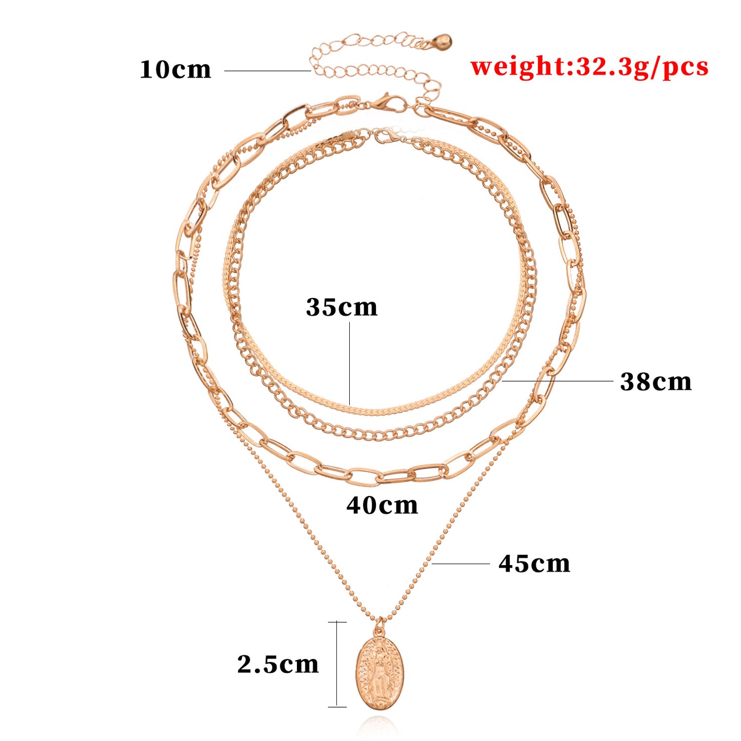 Women's Vintage Geometric Cross Chain Alloy Plated Pendant Necklace, Multi-Layered Statement Jewelry