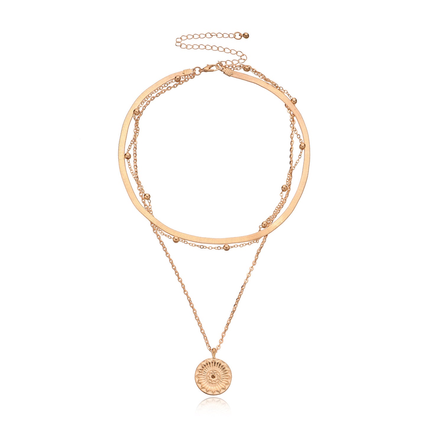Collana Minimalista con Pendente Geometrico da Donna, Catena a Croce in Lega con Intarsio in Madreperla, Gioielli Eleganti Stratificati
