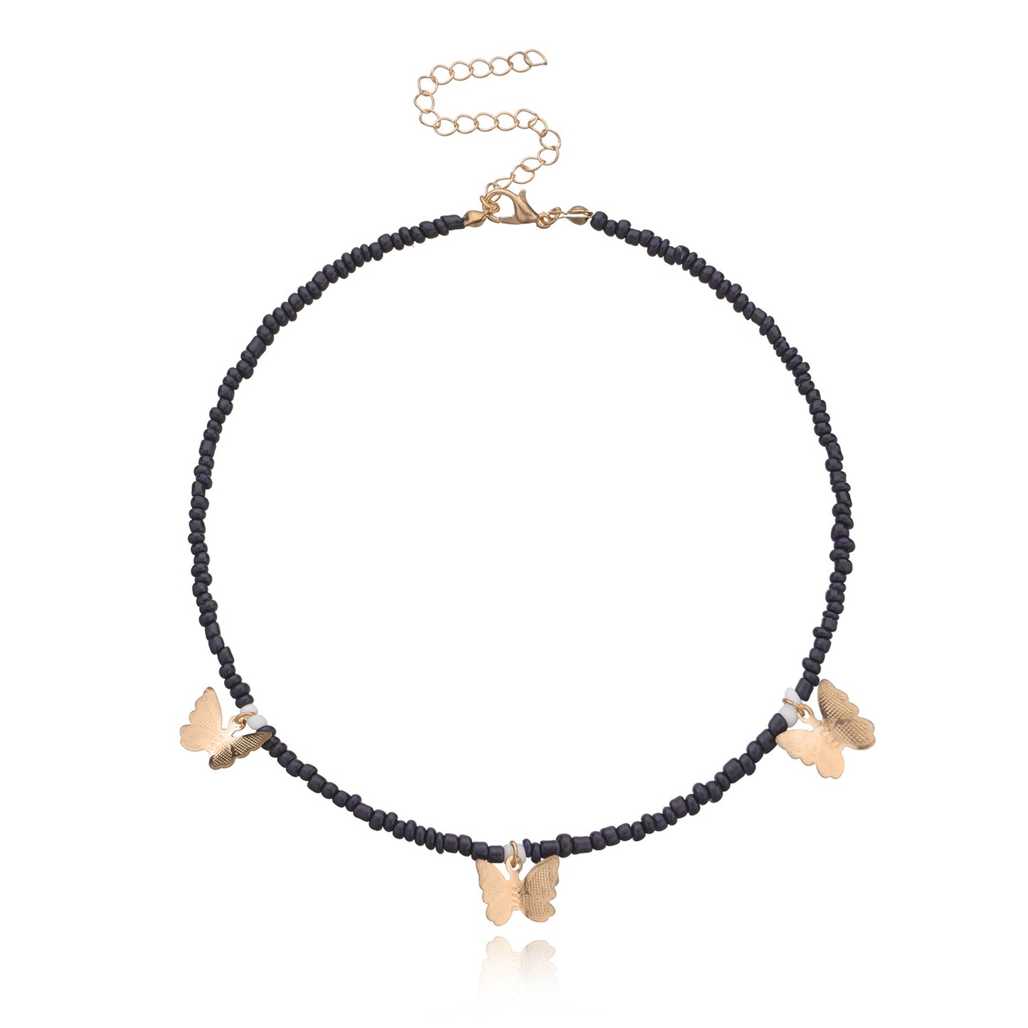 European Style Geometric Alloy Butterfly Necklace for Women - Fishline Chain, Plated, Customizable, Gift for Wedding, Travel Souvenir, Employee Appreciation