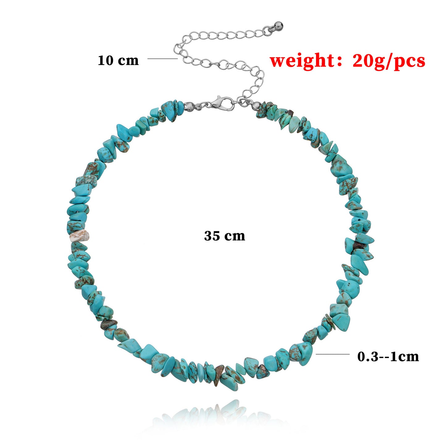 Collar geométrico turquesa hecho a mano para mujer, cadena de hilo de pescar, joyería de moda, estilo bohemio