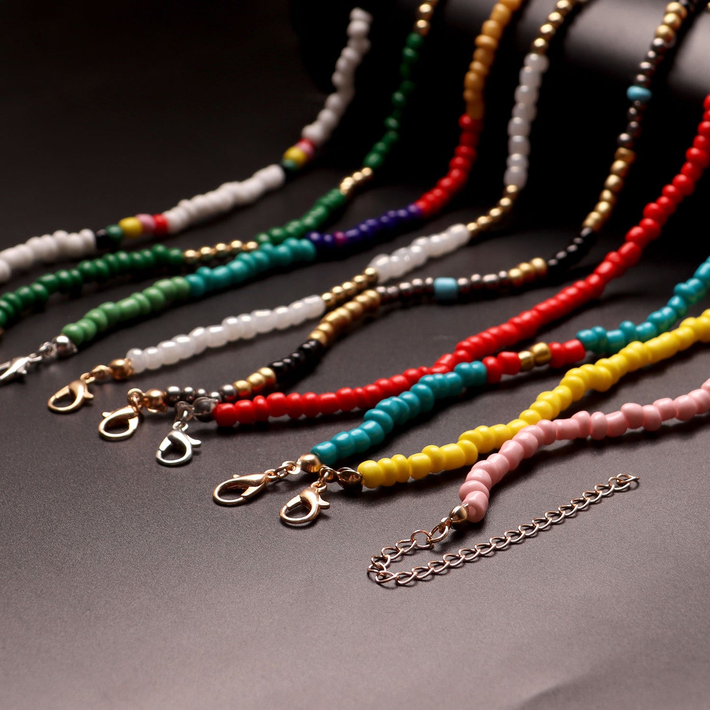 Colorful Seed Bead Necklace for Women, Butterfly and Star Design, Alloy Chain, Fish Line Style, Vintage Aesthetic, Elegant Jewelry for European and American Markets