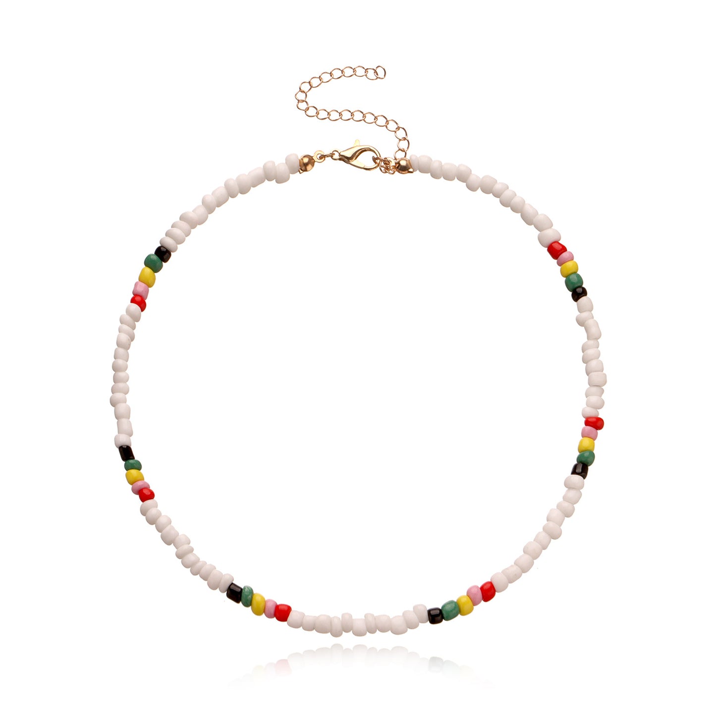 Colorful Seed Bead Necklace for Women, Butterfly and Star Design, Alloy Chain, Fish Line Style, Vintage Aesthetic, Elegant Jewelry for European and American Markets