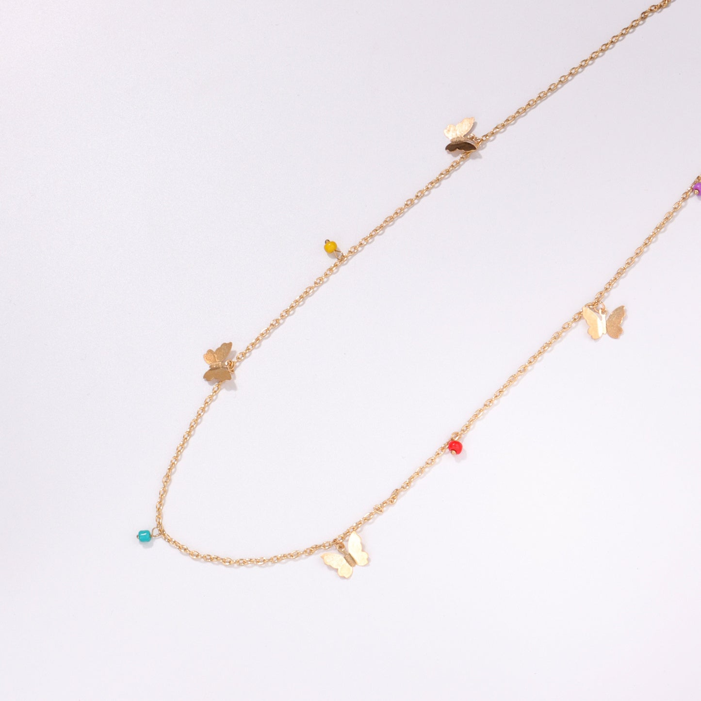 Colorful Beaded Butterfly Alloy Body Chain for Women