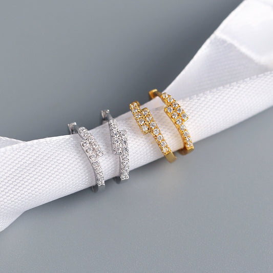 Pendientes de Aro Minimalistas y Elegantes de Plata de Ley 925 con Circonita Cúbica Microincrustada y Diseño Geométrico para Mujer