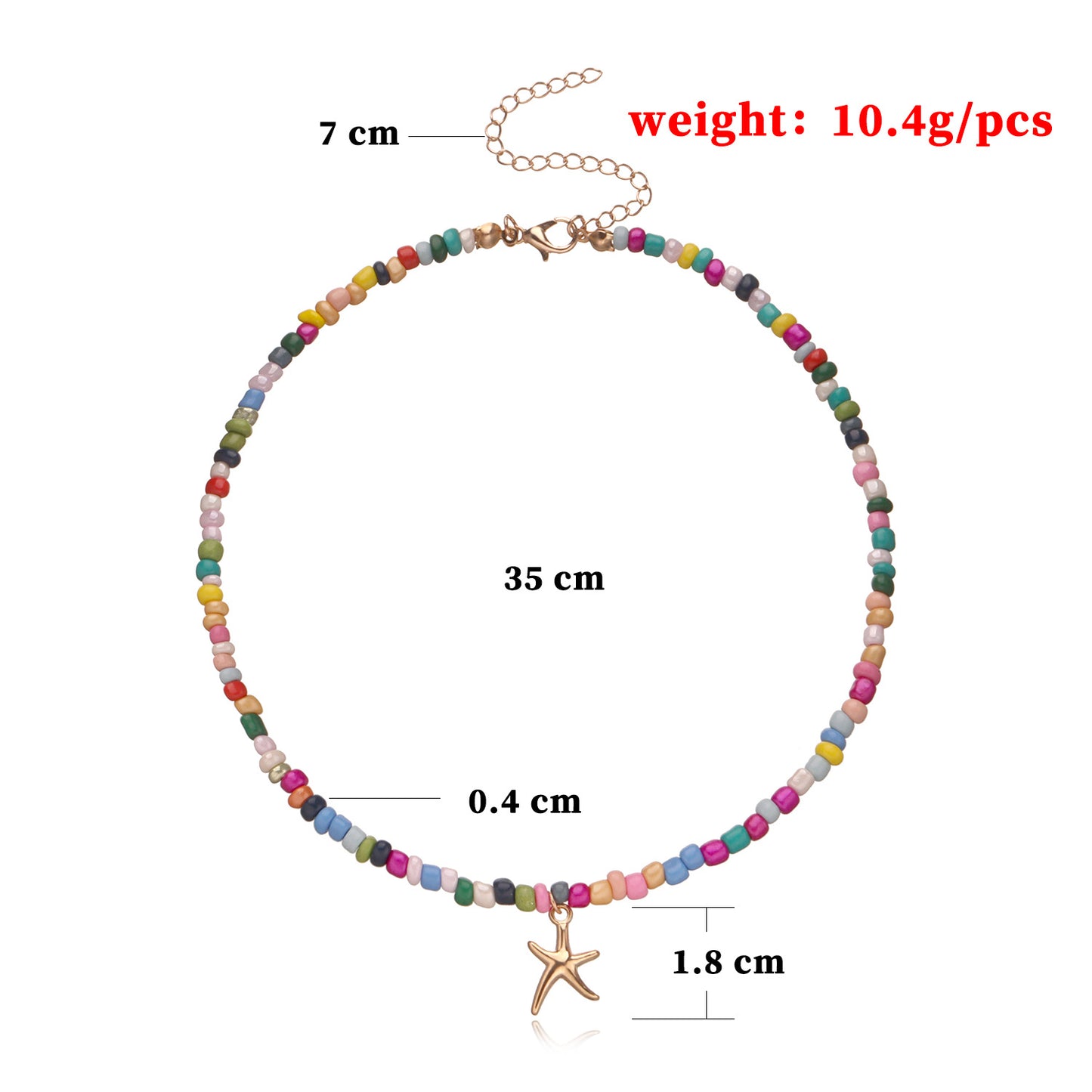 Colorful Seed Bead Necklace for Women, Butterfly and Star Design, Alloy Chain, Fish Line Style, Vintage Aesthetic, Elegant Jewelry for European and American Markets