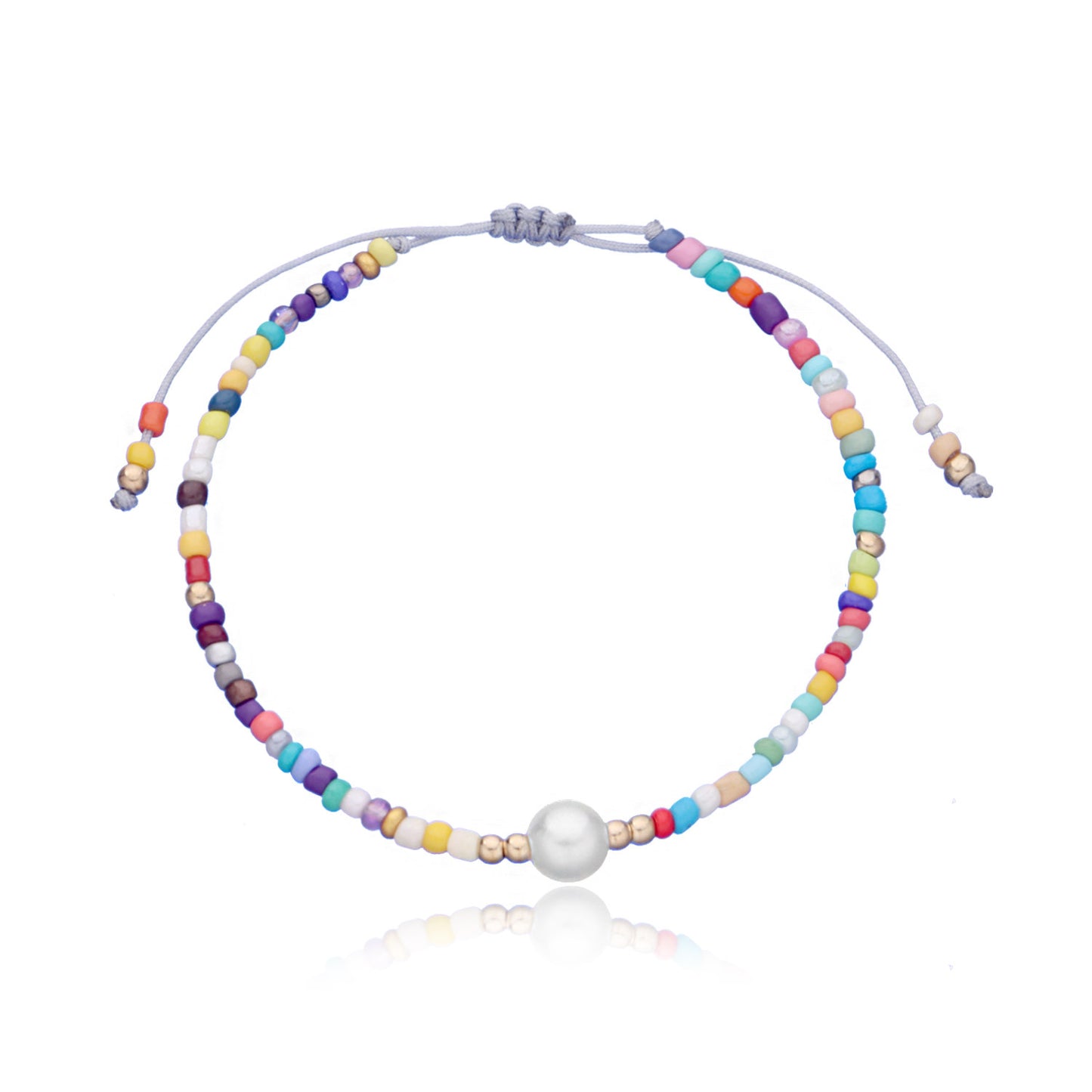Hand-threaded Colorful Seed Bead and Pearl Bracelet for Women Geometric Minimalist Fashion Bracelet