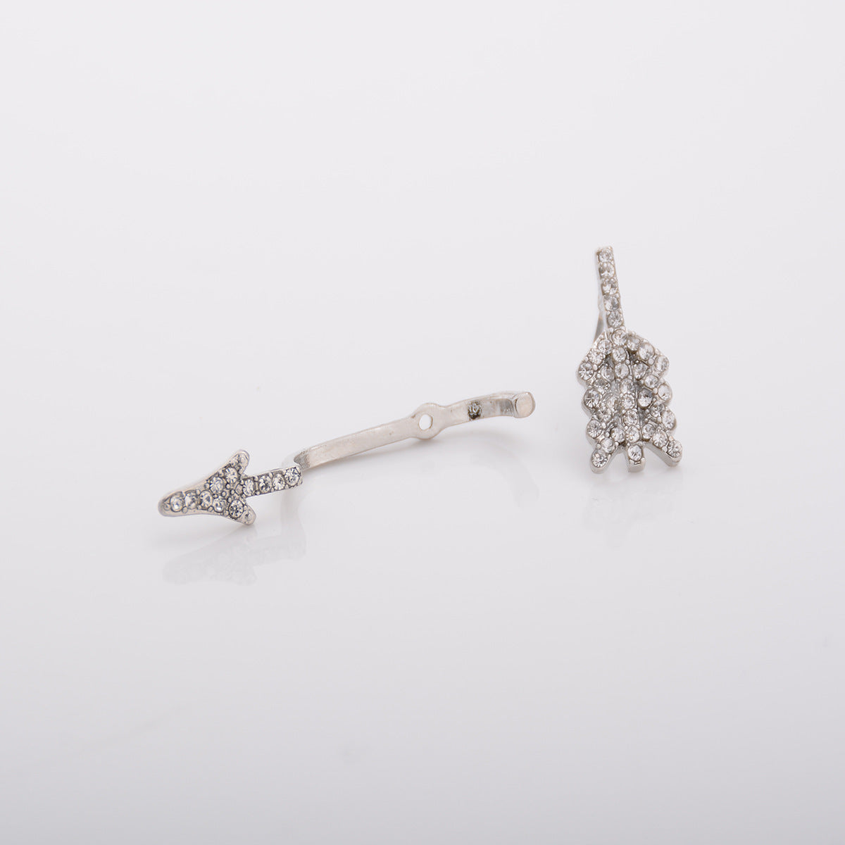 Pendientes de Tachuela con Estrás Asimétricos de Flecha Geométrica para Mujer, Joyería de Moda de Aleación