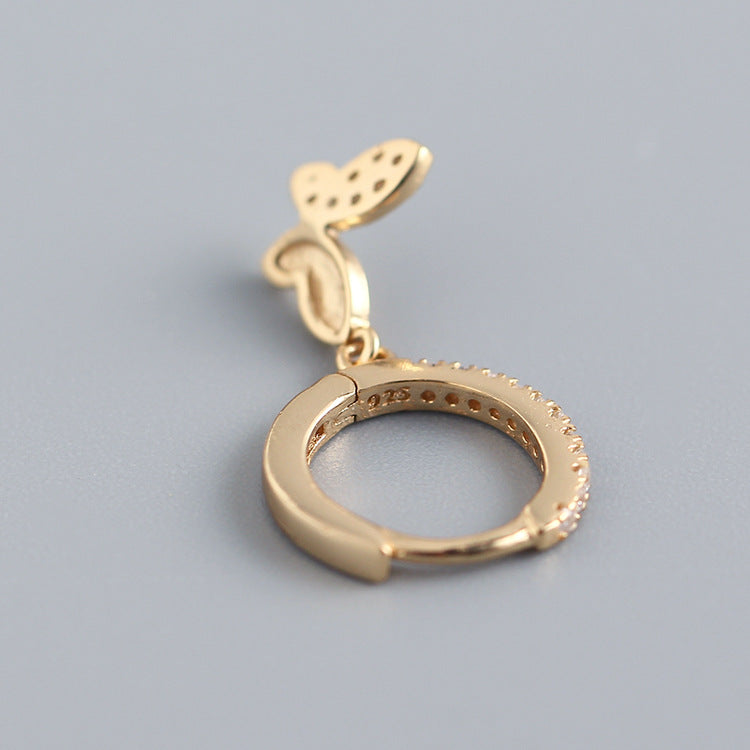 Orecchini a farfalla in argento sterling 925 con diamanti