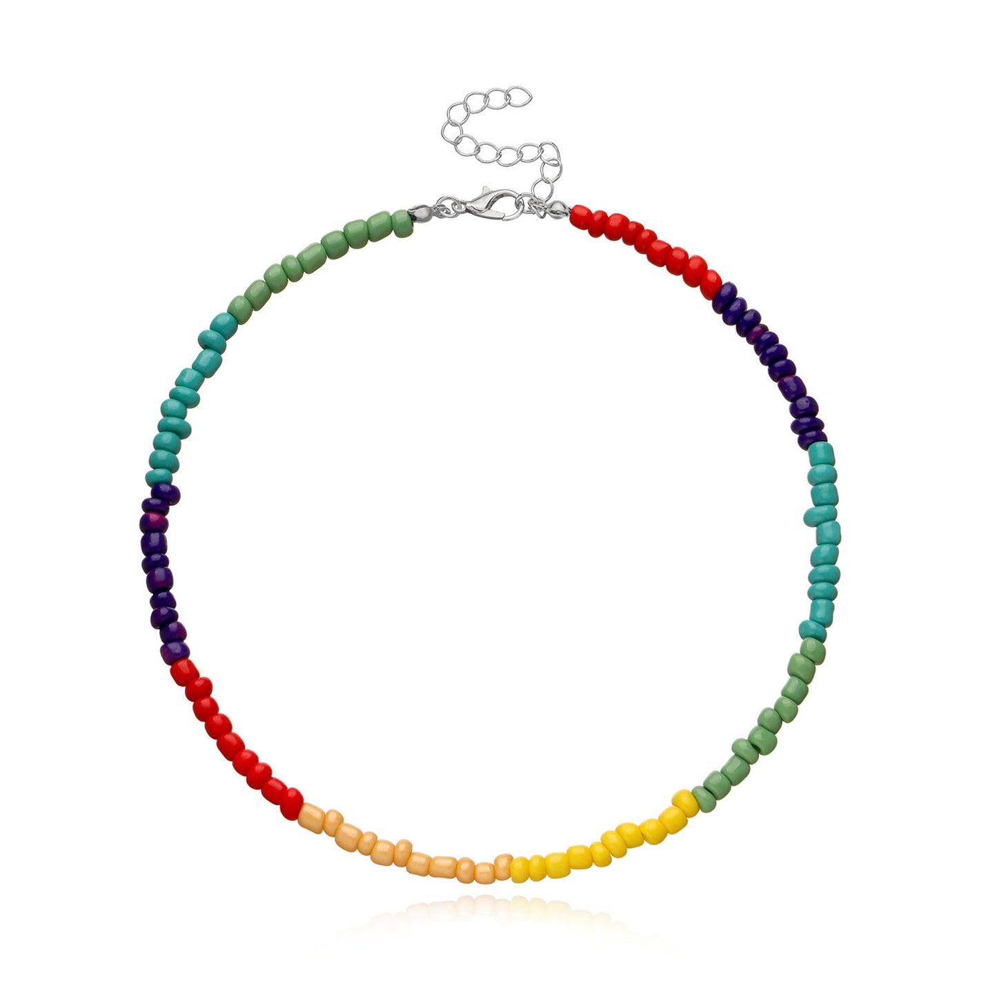 Colorful Seed Bead Necklace for Women, Butterfly and Star Design, Alloy Chain, Fish Line Style, Vintage Aesthetic, Elegant Jewelry for European and American Markets