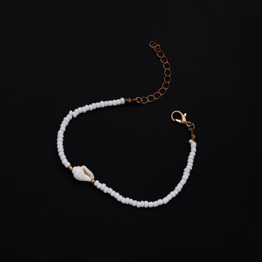 Pulsera de Cuentas de Concha Nácar Blanca para Mujeres Joyería Minimalista Hecha a Mano Regalo de Moda para Viajes Recuerdo Regalo de Negocios