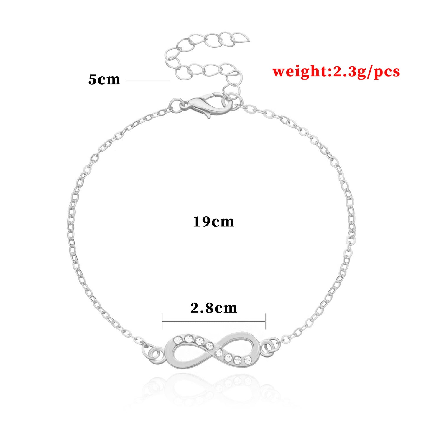 Minimalist Letter Rhinestone Alloy O-Chain Women's Bracelet for Travel Souvenir, Exhibition, Promotion, Employee Gift, Anniversary, Business Gifting, Opening Ceremony