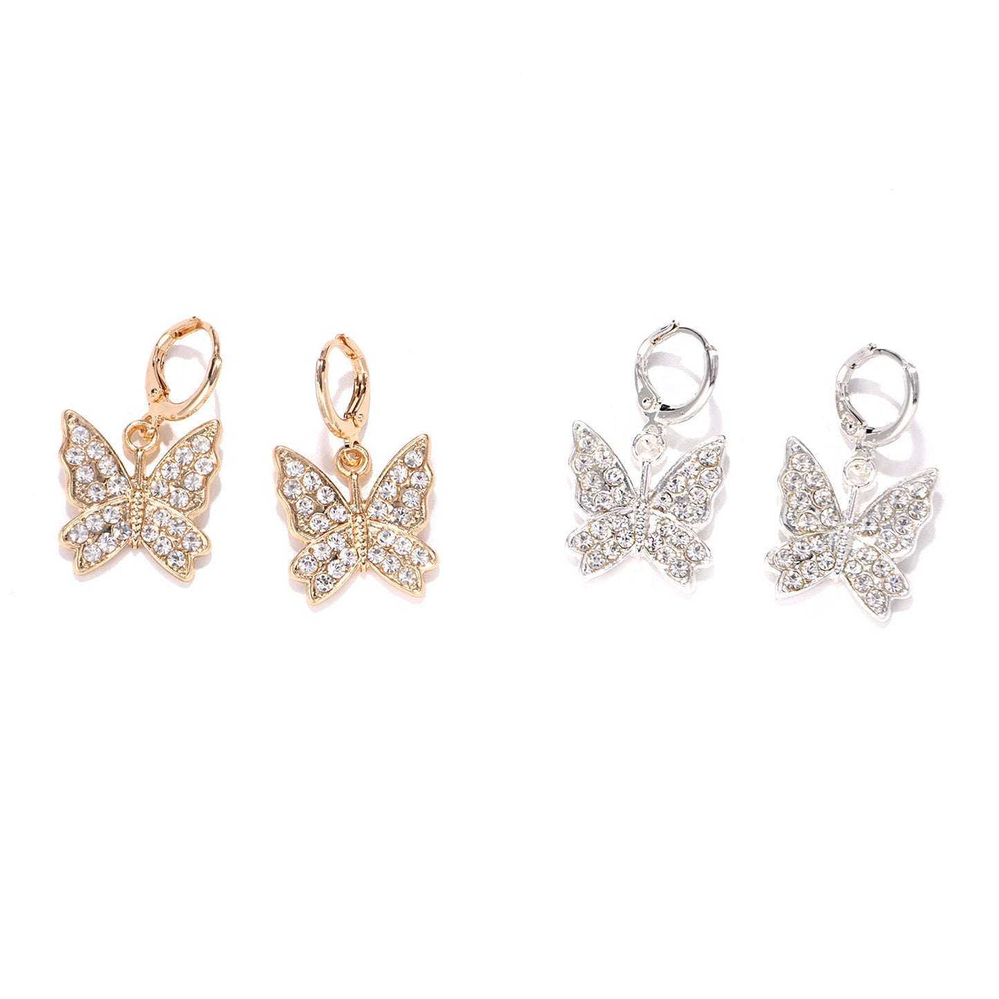 Butterfly Earrings for Women Alloy Inlaid Rhinestone Fashion Jewelry Amazon Bestseller