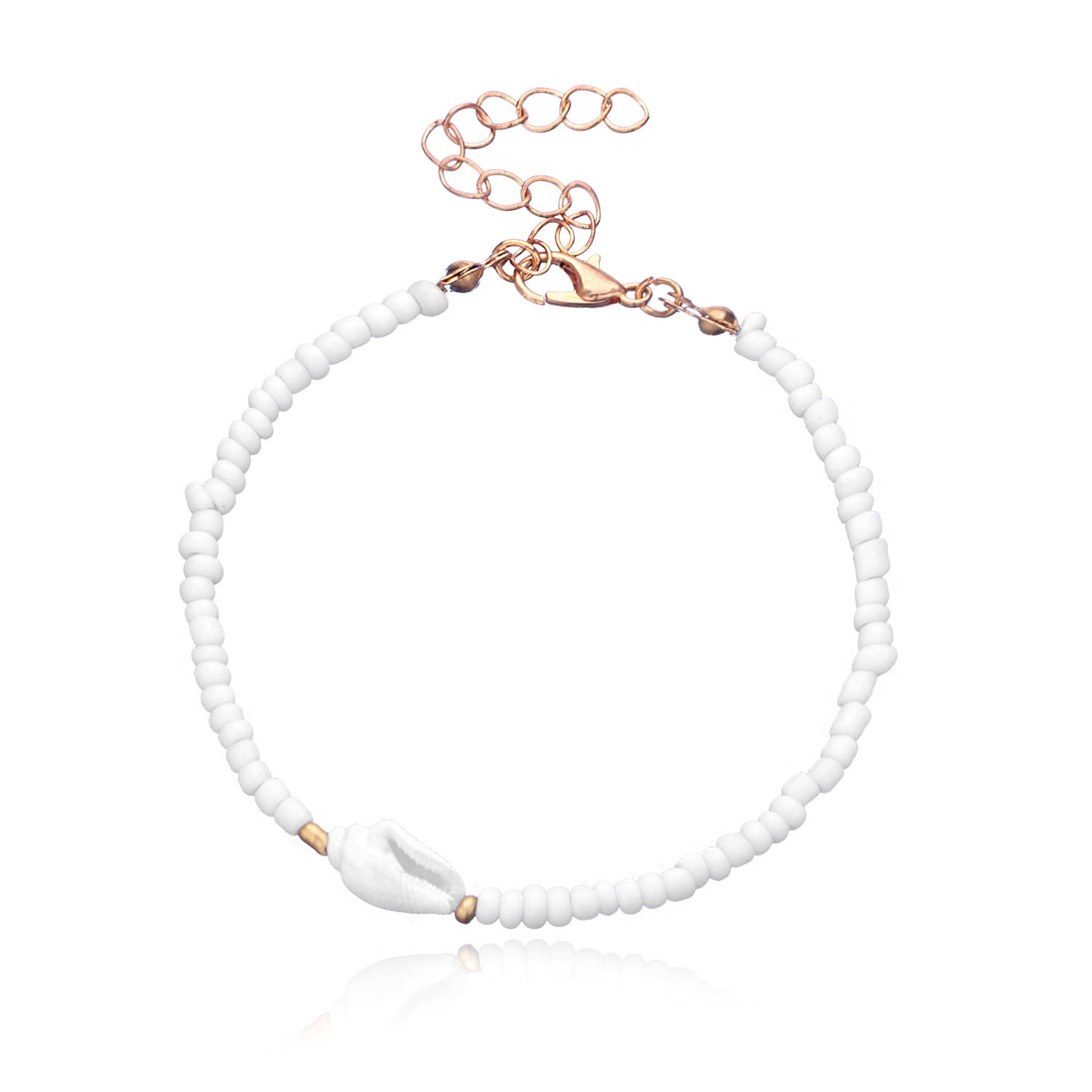 White Pearl Shell Beaded Bracelet for Women Minimalist Handmade String Jewelry Trendy Gift for Travel Souvenir Business Gift