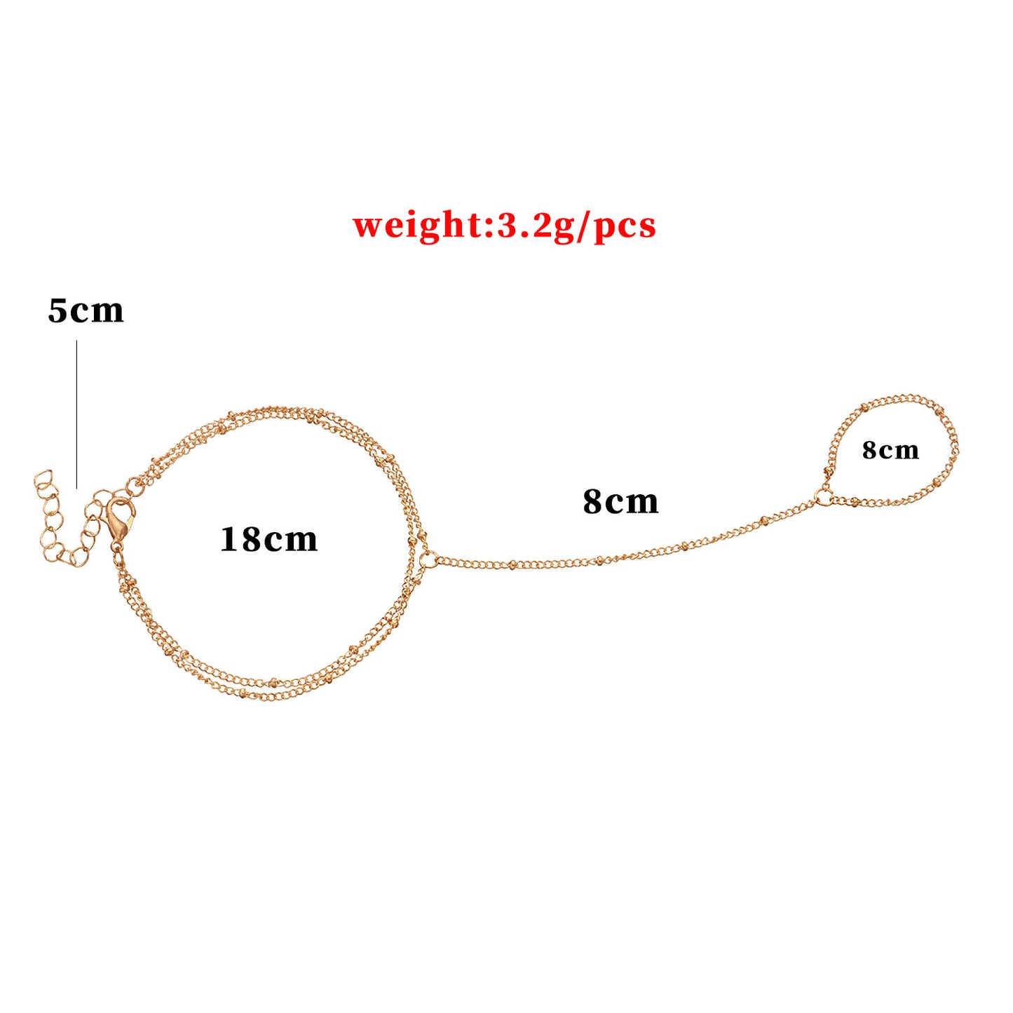 Minimalist Geometric Alloy Chain Bracelet for Women - Elegant Layered Beaded Anklet Jewelry for Travel Souvenir, Exhibition, Promotion, Employee Gift, Anniversary, Business Gift, Opening Ceremony