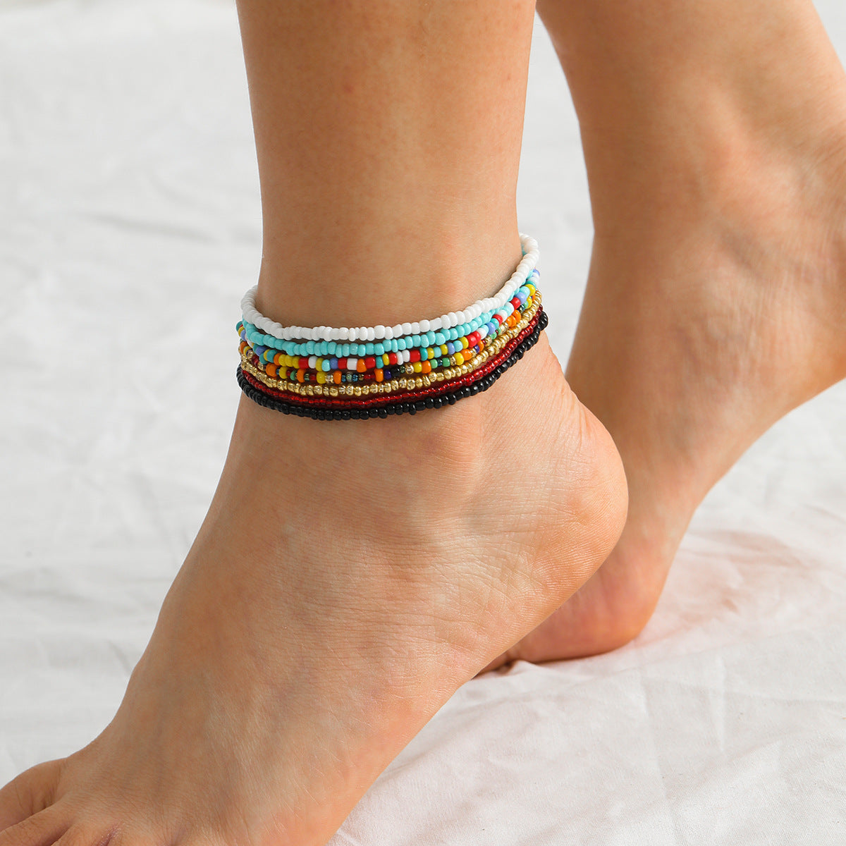 Minimalist Geometric Handmade Ceramic Bead Elastic Bracelet for Women - Bohemian Style, Travel Souvenir Gift