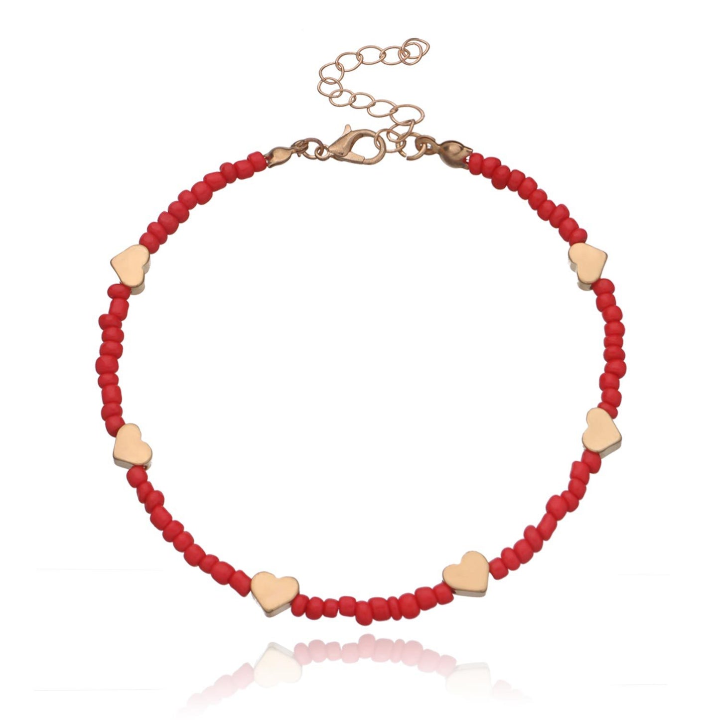 European Style Alloy Butterfly Heart Star Anklet for Women with Mother of Pearl Inlay, Fashion Foot Jewelry
