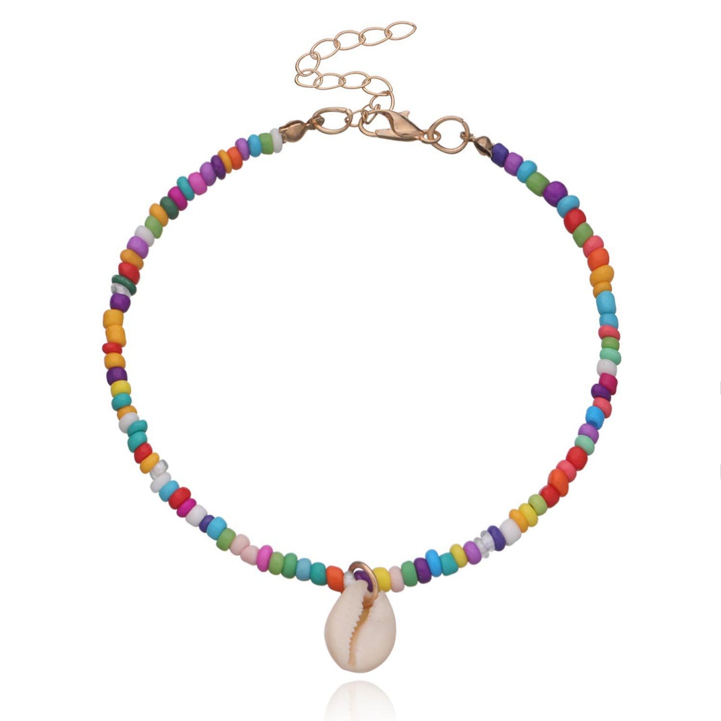 European Style Alloy Butterfly Heart Star Anklet for Women with Mother of Pearl Inlay, Fashion Foot Jewelry