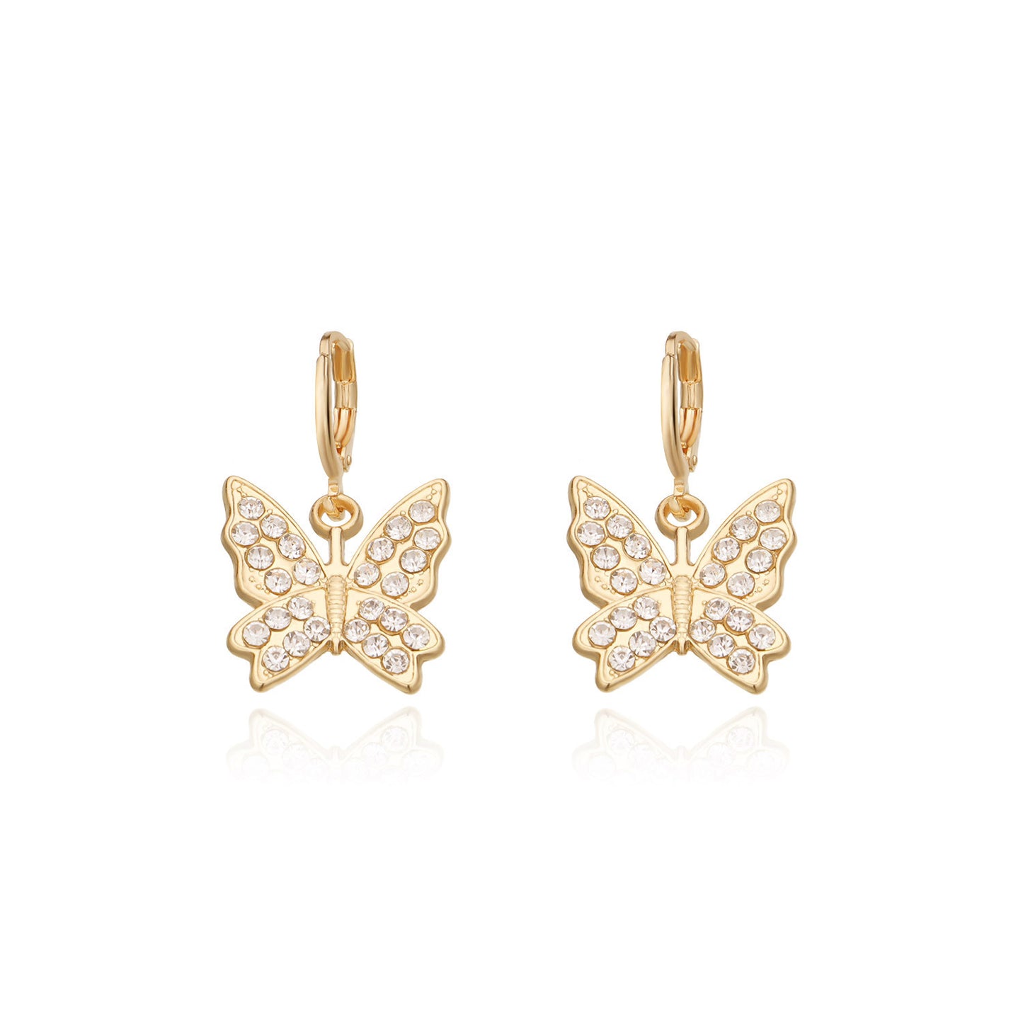 Butterfly Earrings for Women Alloy Inlaid Rhinestone Fashion Jewelry Amazon Bestseller