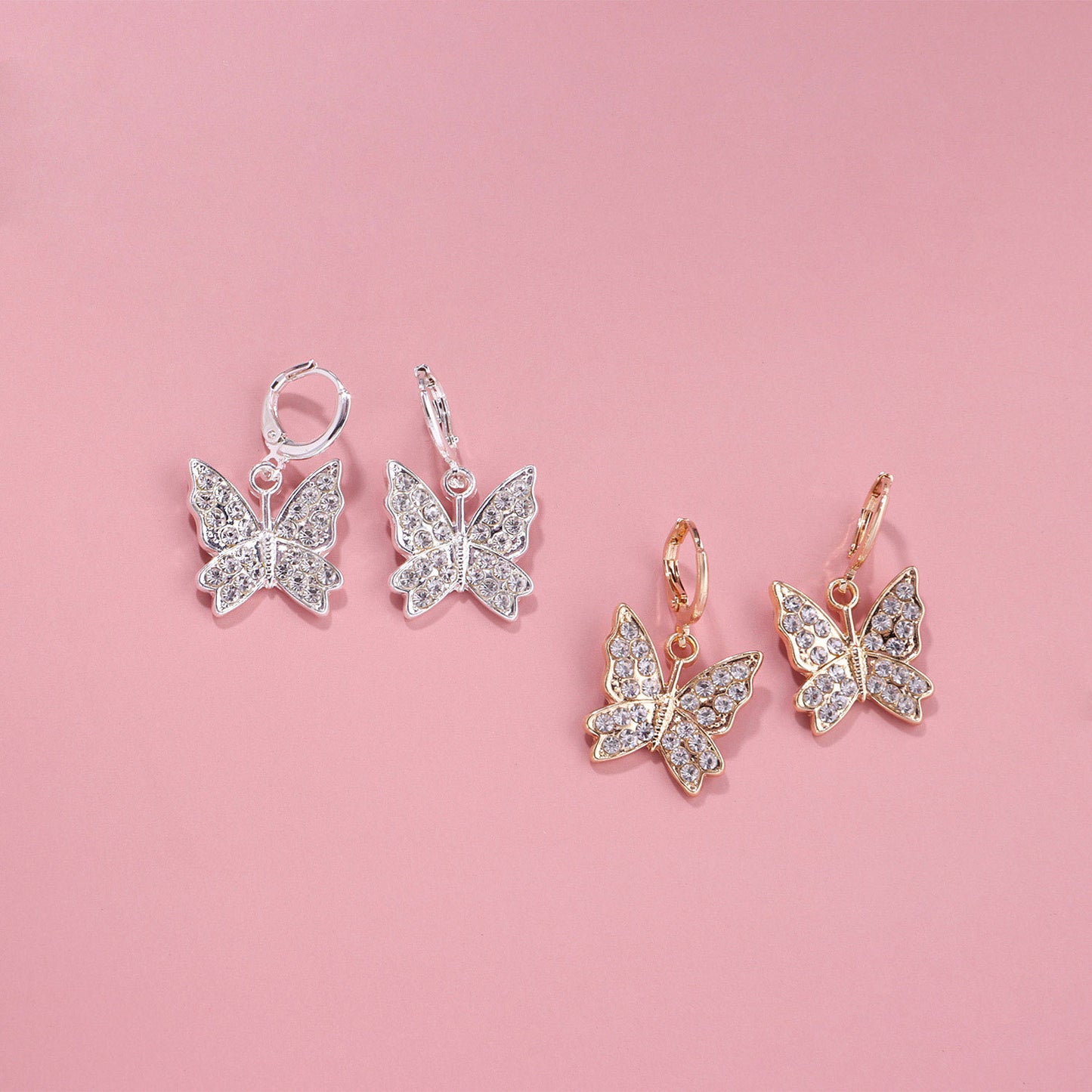 Butterfly Earrings for Women Alloy Inlaid Rhinestone Fashion Jewelry Amazon Bestseller