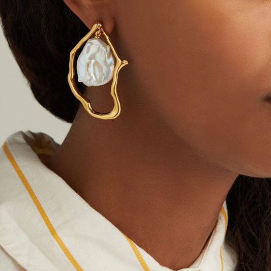 Orecchini a perno eleganti e alla moda da donna, in lega e acciaio inossidabile con placcatura, gioielli di nuovo stile elegante