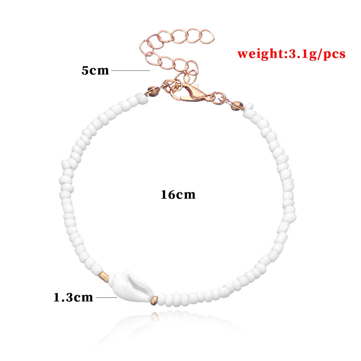 White Pearl Shell Beaded Bracelet for Women Minimalist Handmade String Jewelry Trendy Gift for Travel Souvenir Business Gift
