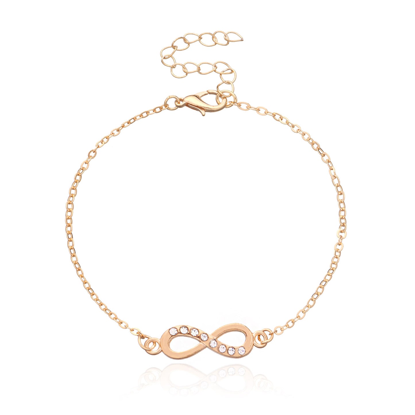 Minimalist Letter Rhinestone Alloy O-Chain Women's Bracelet for Travel Souvenir, Exhibition, Promotion, Employee Gift, Anniversary, Business Gifting, Opening Ceremony