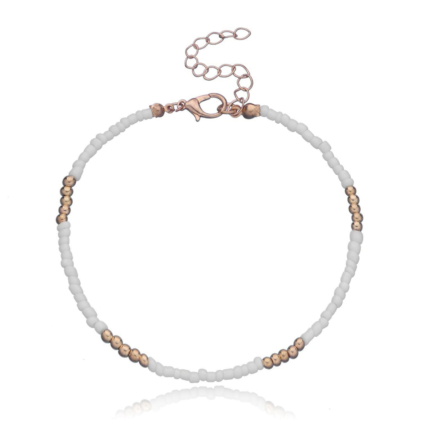 European Style Alloy Butterfly Heart Star Anklet for Women with Mother of Pearl Inlay, Fashion Foot Jewelry
