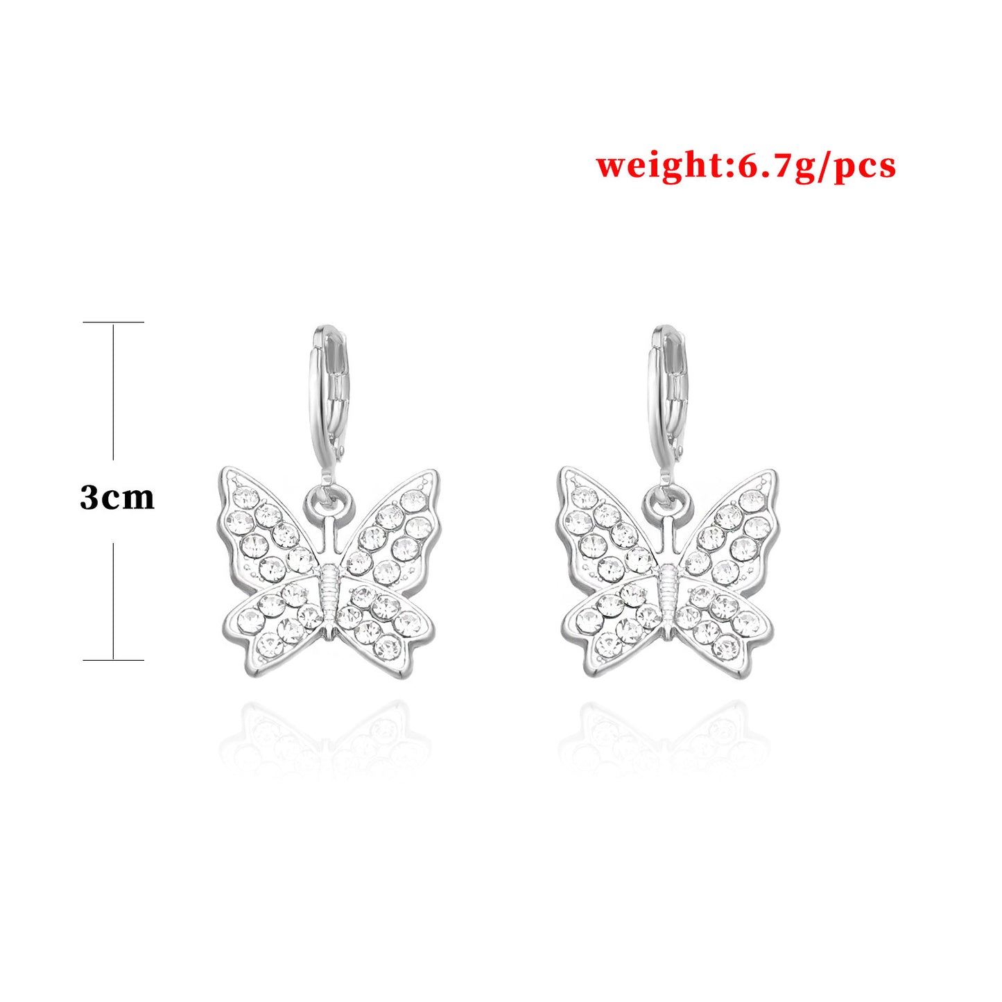 Butterfly Earrings for Women Alloy Inlaid Rhinestone Fashion Jewelry Amazon Bestseller