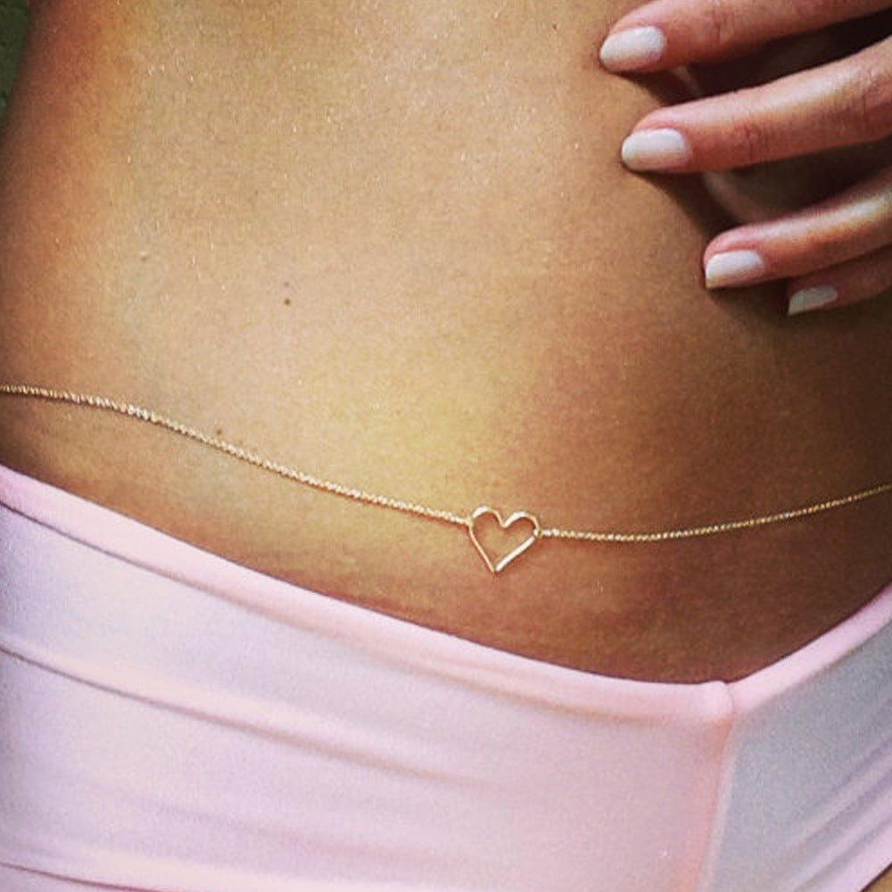 Fashion Heart Shaped Alloy Body Chain for Women