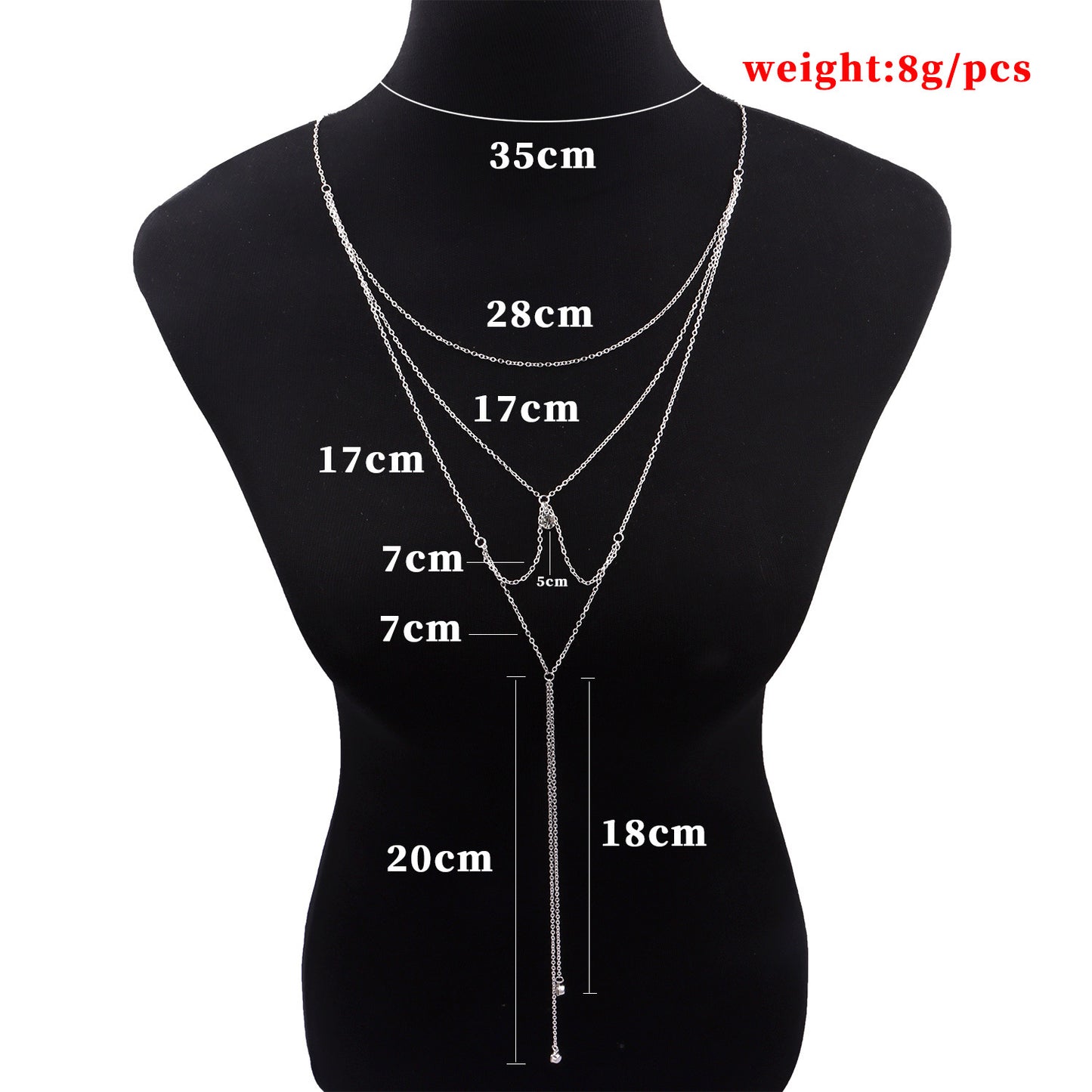Collar de cadena cruzada geométrica para mujer, cadena corporal de aleación, joyería de moda de verano